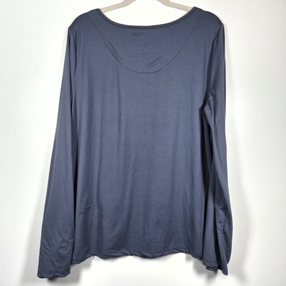 NEW Born Blue Butter Soft Blue Long Sleeve Scoop Neck Sleep Shirt Plus Size XXL - Picture 8 of 9